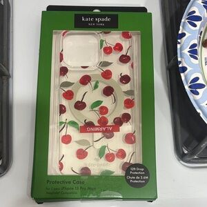 Kate Spade Cherry Design iPhone 15 Pro Max Case - Red and Green